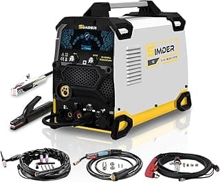 SSIMDER Aluminum MIG Welder Pulse MIG/MAG/HF TIG/Stick/Pilot ARC Plasma Cutter 200A Welding Machine SD4050Pro 10 in 1 Welder Cutter Combo
