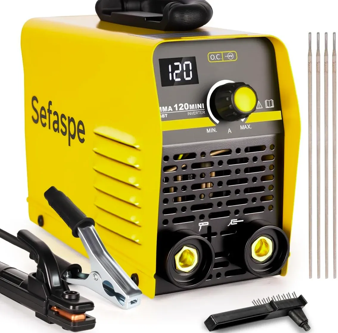 Sefaspe Sefaspe 110V Smart Welder with Digital Display, 120A Portable Welding Machine, IGBT Inverter Stick Welder with Synergic Control & Full Kit